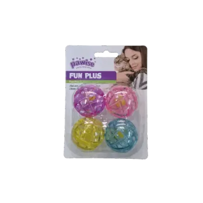 Pawise Colorful Plastic Balls pentru Pisici 4 Buc