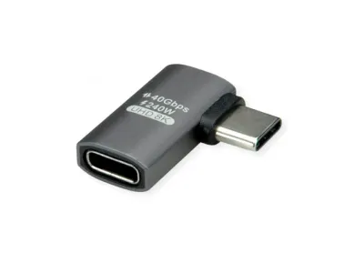 Adaptor USB 4 type C 240W unghi 90 grade T-M Aluminiu, Roline 12.03.2932