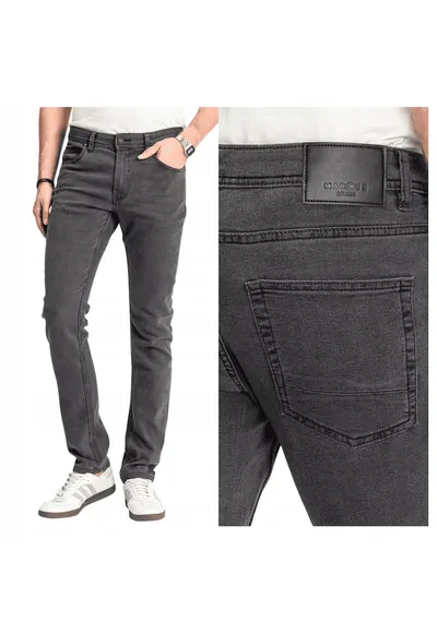 Blugi Barbati - Sebb - Regular Fit - Talie Medie - 70% Bumbac - 30% Poliester - Fermoar - Lungi - 5 Buzunare - Gri - Gri