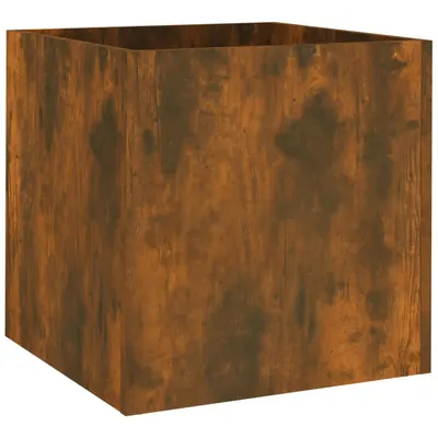 Gossi jardiniera cutie, stejar fumuriu, 40x40x40 cm, lemn compozit
