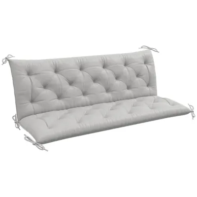 Outsunny Pernă de bancă pentru 3 persoane 150x98x8 cm, Bankpolster für Gartenmöbel Hollywoodschaukel, Gri deschis | Aosom Romania