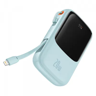Baterie Externa Baseus Qpow Pro, 20000mAh, 20W, QC + PD, 1 x Lightning - 1 x USB-A - 1 x USB-C, Albastra PPQD030003