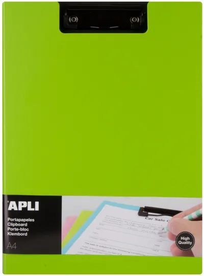 Clipboard cu capac APLI - A4, PVC, verde