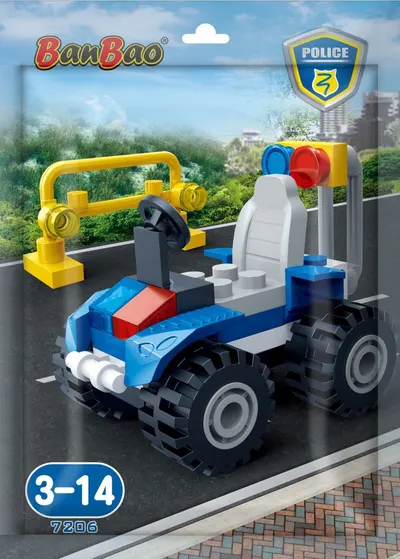 Mini set de construcții BanBao - Buggy de poliție, 34 piese