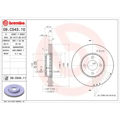 Disc frana BREMBO 09.C543.11