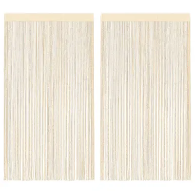 vidaXL Draperii cu franjuri, 2 buc., 140 x 250 cm, crem