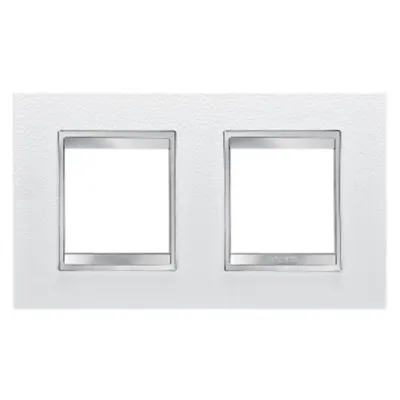 Placa ornament CProiector HORUS LUX international - IN TECHNOPOLYMER LEATHER FINISHING - 2+2 modul HORIZONTAL - WHITE - CProiector HORUS