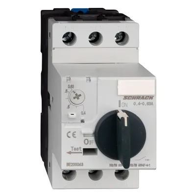 Intreruptor de protectie motoare BE2, 3-poli, 0,4-0,63A