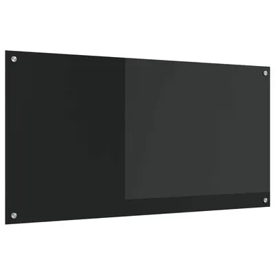 vidaXL Panou de bucătărie Negru 120 x 60 cm sticlă securizată
