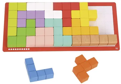 Joc logic din lemn Tooky Toy - Tetris