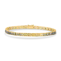 Bratara tennis din aur galben cu safire multicolore baguette de 6.37ct