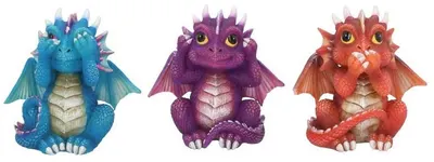 Set de statuete Nemesis Now Adult: Humor - Three Wise Dragonlings, 8 cm