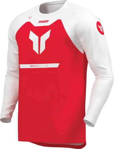 Tricou atv cross copii Thor Ridemode Menace, culoare rosu alb, marime YM