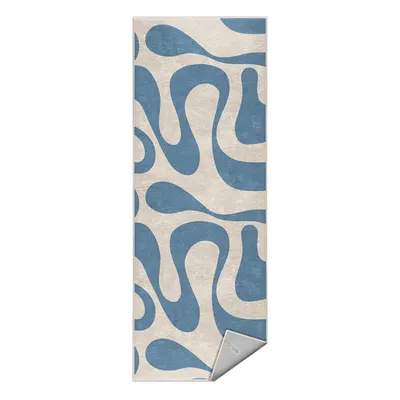 Covor tip traversă albastru lavabil 60x230 cm Blue Latte – Mila Home