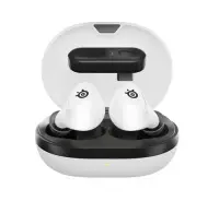 Casti Gaming Wireless In-Ear SteelSeries Arctis GameBuds pentru PlayStation, 2.4GHZ + Bluetooth, USB-C, ANC, Autonomie pana la 10 ore (Alb)