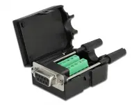 Terminal block 10 pini la serial D-SUB 9 pini mama cu suruburi + carcasa, Delock 66257