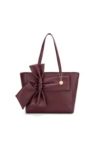 Geanta shopper cu fermoar Velvetine Elite - Visiniu