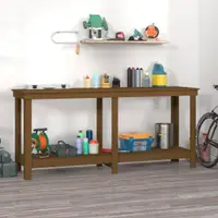 Gossi banc de lucru, maro miere, 180x50x80 cm, lemn masiv pin