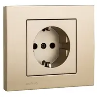 Priza Schuko cu Prot. Copii ST Grano Met Ovivo OV00228, 16A, 250V, IP20, titan