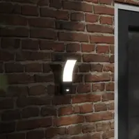 Gossi lampi exterioare de perete cu led/senzor 2 buc. negru aluminiu