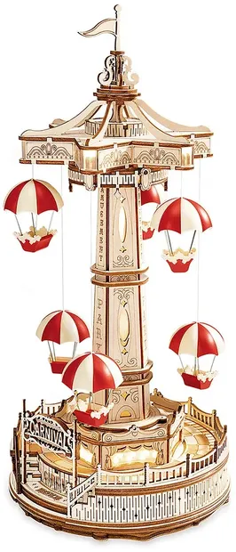 Puzzle 3D din lemn Robo Time din 184 de piese - Paraşuta