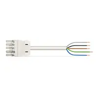 pre-assembled connecting cable; Cca; Socket/open-ended; 5-pole; Cod. A; H05Z1Z1-F 5G 2.5 mm²; 8 m; 2,50 mm²; white