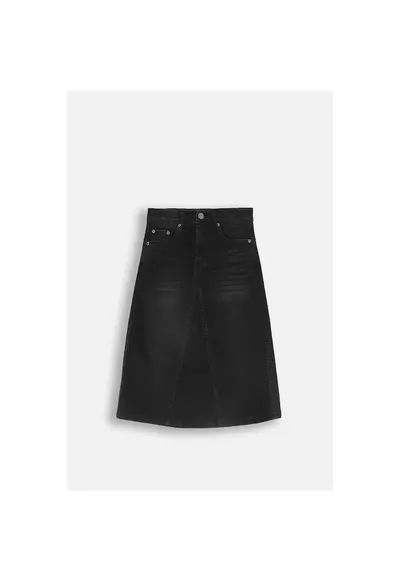Fusta denim - bumbac - Negru