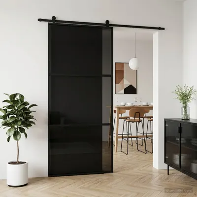 vidaXL Ușă glisantă 102 x 205 cm Sticlă Temperată și Aluminiu