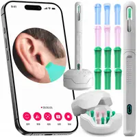 Dispozitiv curatare urechi, Otoscop, NewEvo , Camera FullHD, 1080P, 6 lumini LED, Incarcare USB-C, Conectivitate iOS si Android, Alb