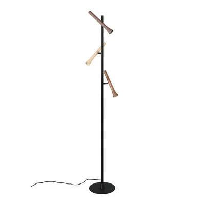 Lampadar negru LED cu abajur din metal (înălțime 150 cm) Fiato – Trio