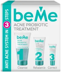 beMe Set - Gel de curățare, cremă hidratantă și corector, 150 + 50 + 15 ml