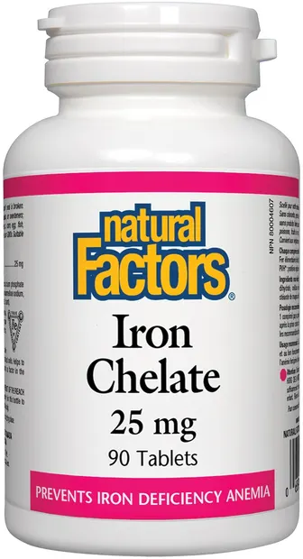 Iron Chelate, 25 mg, 90 tablete, Natural Factors
