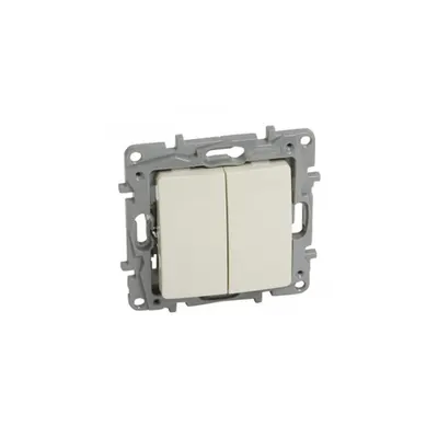 Intrerupator Niloé - 2 module + single live -10 AX -250 V~ -auto. terminals -ivory