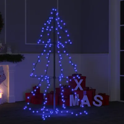 vidaXL Brad Crăciun conic, 78x120 cm, 160 LED-uri, interior & exterior