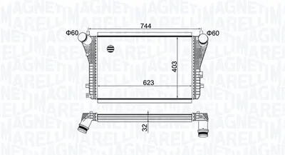 Intercooler Potrivit Audi A3, Tt; Seat Altea, Altea Xl, Leon; Skoda Octavia Ii, Superb Ii, Yeti; Vw Beetle, Caddy Iii, Caddy Iii Minivan, Caddy Iv, Caddy Iv Minivan, Eos 1.4-2.0d 05.03-09.20