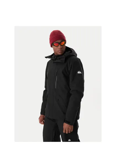 Geaca de schi barbati - neagra - poliester reciclat - fermoar