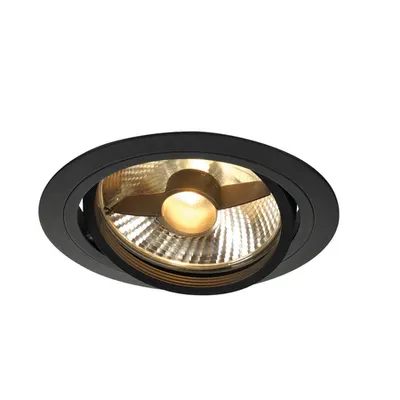 Spot incastrat, NEW TRIA 150 Ceiling lights GU10, black single-headed, QPAR111, round, matt black, max. 75W, incl. leaf springs