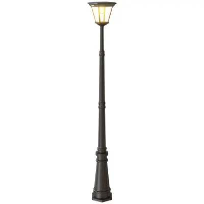 Outsunny Lampadar de Exterior cu Energie Solară cu Senzor PIR Negru | Aosom Romania