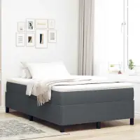 vidaXL Pat cu arcuri Gri închis 120 x 200 cm Țesătură din corduroy