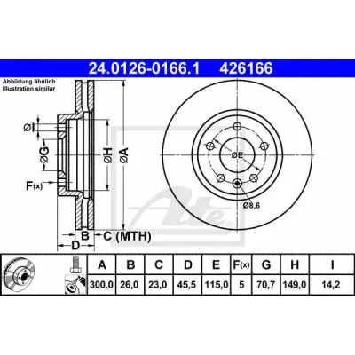 Disc frana ATE 24.0126-0166.1