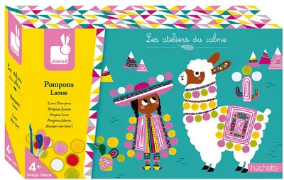 Set creativ Janod - Lama cu pom-pom