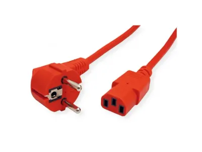 Cablu alimentare PC Schuko la IEC C13 3m Rosu, Roline 19.08.1019