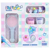Kit creativ Decoden , Oglinda si perie kawaii de decorat cu pasta colorata