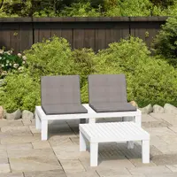 Gossi set mobilier de gradina cu perne, 2 piese, alb, plastic