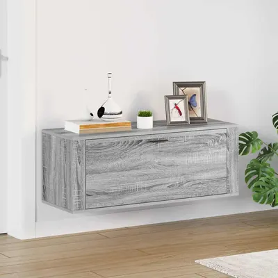 vidaXL Pantofar de perete, gri sonoma, 100x35x38 cm, lemn prelucrat
