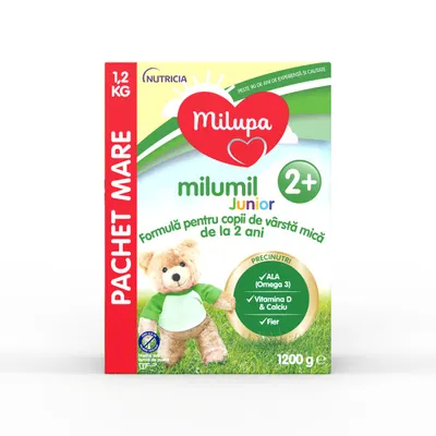 Formula de lapte de crestere Milumil Junior pentru +2 ani, 1200g, Milupa