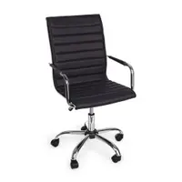 Scaun de birou negru din imitație de piele Perth – Yes Everyday