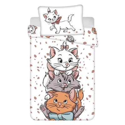 Lenjerie de pat pentru copii albă din bumbac pentru pătuț 100x135 cm Marie Cat "Friends" – Jerry Fabrics