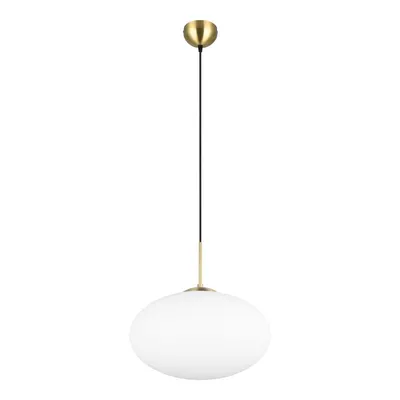 Lustră albă/aurie cu abajur din sticlă ø 40 cm Fomento – Trio