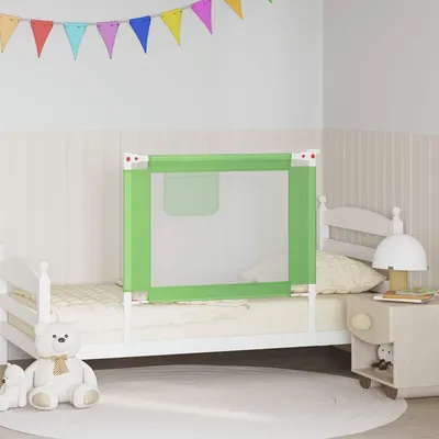 vidaXL Balustradă de protecție pat copii, verde, 90x25 cm, textil